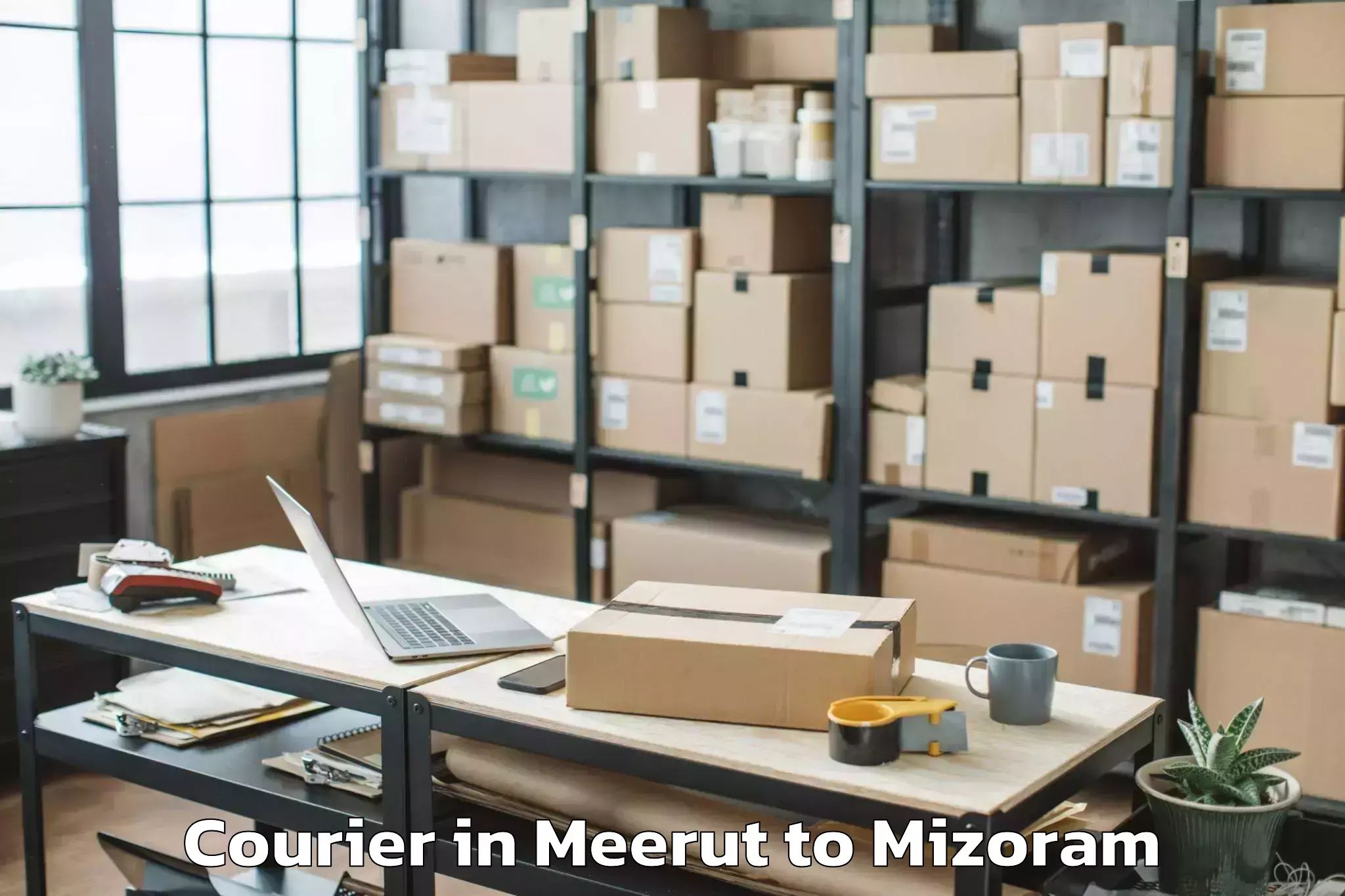 Reliable Meerut to Lunglei Courier